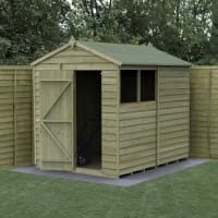 Forest Garden 4LIFE Apex Shed 6x8 Single Door 2 Window - Installed