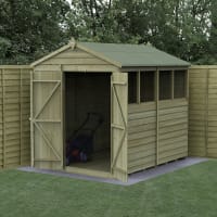 Forest Garden 4LIFE Apex Shed 6x8 Double Door 4 Window - Installed