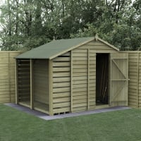 Forest Garden 4LIFE Apex Shed 6x8 Single Door No Windows With Lean-To