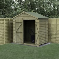 Forest Garden 4LIFE Apex Shed 7x5 Double Door No Window - Installed