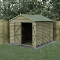 Forest Garden 4LIFE Apex Shed 8x10 Double Door No Window - Installed