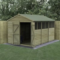 Forest Garden 4LIFE Apex Shed 8x12 Double Door 6 Window - Installed
