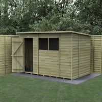 Forest Garden 4LIFE Pent Shed 10x6 Single Door 2 Windows - Installed