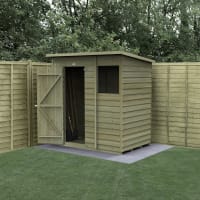 Forest Garden 4LIFE Pent Shed 6x4 Single Door 1 Window - Installed