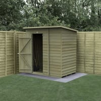 Forest Garden 4LIFE Pent Shed 6x4 Single Door No Windows