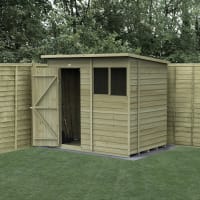 Forest Garden 4LIFE Pent Shed 7x5 Single Door 2 Windows - Installed