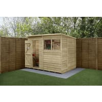 Forest Garden 4LIFE Pent Shed 8x6 Single Door 2 Windows - Installed