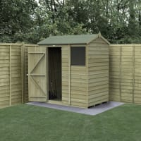 Forest Garden 4LIFE Reverse Apex Shed 6x4 Single Door 1 Window - Installed