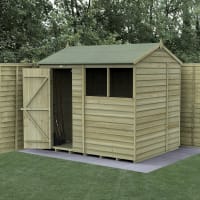 Forest Garden 4LIFE Reverse Apex Shed 8x6 Single Door 2 Windows - Installed