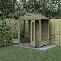 Forest Garden 4LIFE Apex Summerhouse 6x4 Double Door 5 Window - Installed