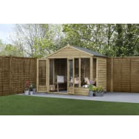 Forest Garden 4LIFE Apex Summerhouse 8x6 Double Door 4 Window - Installed