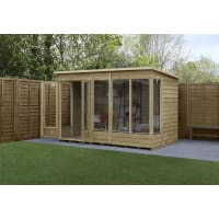 Forest Garden 4LIFE Pent Summerhouse 10x6 Double Door 5 Window