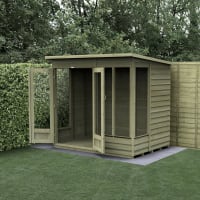 Forest Garden 4LIFE Pent Summerhouse 7x5 Double Door 4 Window - Installed