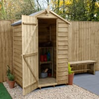 Forest Overlap Pressure Treated Apex Shed without Windows 4 x 3ft