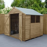 Forest Overlap Pressure Treated Double Door Apex Shed 7 x 7ft