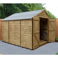 Forest Overlap Pressure Treated Double Door Apex Shed without Windows 10 x 8ft