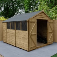 Forest Overlap Pressure Treated Double Door Apex Shed 10 x 8ft