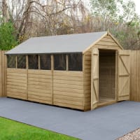 Forest Overlap Pressure Treated Double Door Apex Shed 12 x 8ft