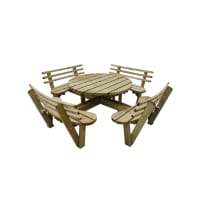 Forest Circular Picnic Table with Seat Backs 820 x 2460 x 2460mm