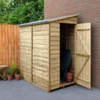 Forest Overlap Pressure Treated Pent Shed without Windows 6 x 3ft