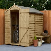 Forest Overlap Pressure Treated Apex Shed without Windows 6 x 4ft
