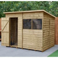 Forest Overlap Pressure Treated Pent Shed 8 x 6ft