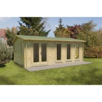 Forest Blakedown Log Cabin Double Glazed 6.0m x 4.0m with Polyester Felt 24kg (No Underlay)