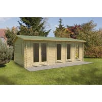 Forest Blakedown Log Cabin Double Glazed 6.0m x 4.0m with Polyester Felt 34kg (with Underlay)