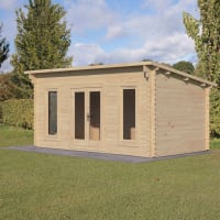 Forest Elmley Log Cabin Double Glazed 5.0m x 3.0m with 34kg Polyester Felt & Underlay