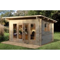 Forest Melbury Log Cabin Double Glazed 4.0m x 3.0m with 34kg Polyester Felt & Underlay