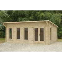 Forest Wolverley Log Cabin Double Glazed 6.0m x 4.0m with 34kg Polyester Felt & Underlay