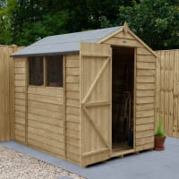 Forest Overlap Pressure Treated Apex Shed with Windows 7 x 5ft