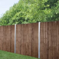 Forest Pressure Treated Closeboard Fence Panel 1.83 x 1.68m Dark Brown Pack of 3