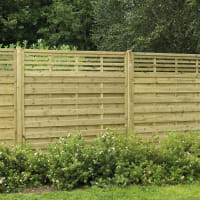 Forest Pressure Treated Decorative Kyoto Fence Panel 6ft x 6ft (1.8m x 1.8m) Pack of 4