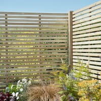 Forest Pressure Treated Contemporary Slatted Fence Panel 1.8m x 1.5m Pack of 3