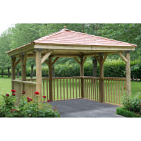 Forest Square Wooden Gazebo with Cedar Roof - No Base 3.5m - Installed