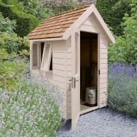 Forest Retreat Shed 6 x 4ft Painted Natural Cream - Installed