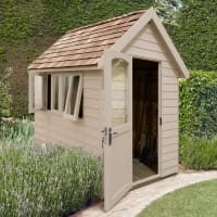 Forest Retreat Shed 8 x 5ft Painted Natural Cream - Installed