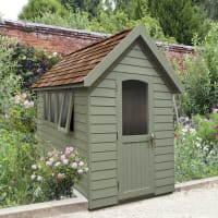 Forest Retreat Shed 8 x 5ft Painted Moss Green - Installed