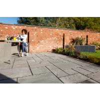Marshalls Indian Sandstone Circle Kit Calibrated 6.3m² Grey Multi