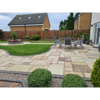 Natural Paving Single Size Flagstones 290 x 600mm Golden Fossil