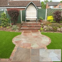 Natural Paving Circle Kit 2 Ring 2400mm Diameter Golden Fossil
