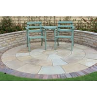 Natural Paving Circle Kit 3 Ring 3000mm Diameter Golden Fossil