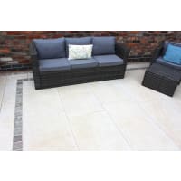 Vitripiazza Traverta Porcelain Flagstones 1200 x 600mm Classic Cream