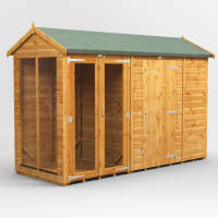 Power Sheds 10 x 4 Power Apex Summerhouse Combi including 6ft Side Store