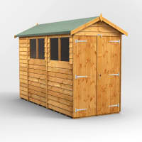 Power Sheds 10 x 4 Power Overlap Apex Double Door Garden Shed