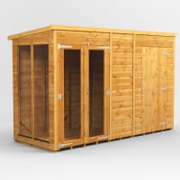 Power Sheds 10 x 4 Power Pent Summerhouse Combi including 4ft Side Store