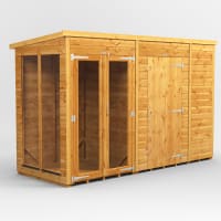 Power Sheds 10 x 4 Power Pent Summerhouse Combi including 6ft Side Store