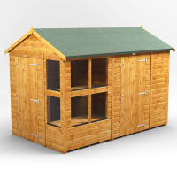 Power Sheds 10 x 6 Power Apex Potting Shed Combi including 6ft Side Store