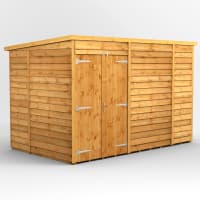 Power Sheds 10 x 6 Power Overlap Pent Windowless Double Door Garden Shed